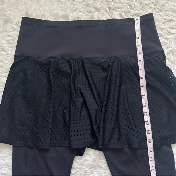 Athleta Skirt A Game 2 In 1 Crop Tight Skort Skirted Leggings Athletic Black 1X - Picture 12 of 12